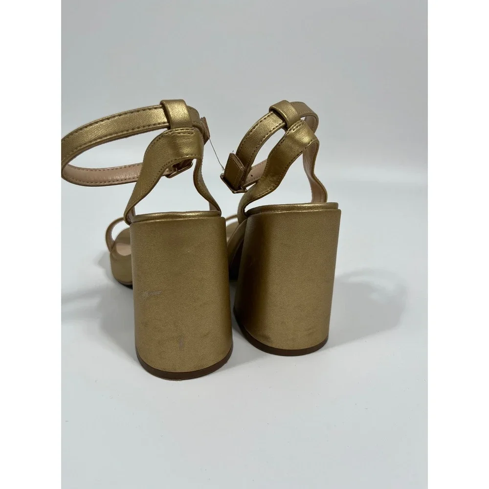 Women 5.5 Platform Heels Metallic Gold Wedding Guest Formal Event Gala Going Out